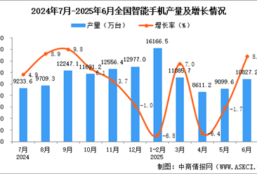 2025年6月全国智能手机产量数据统计分析