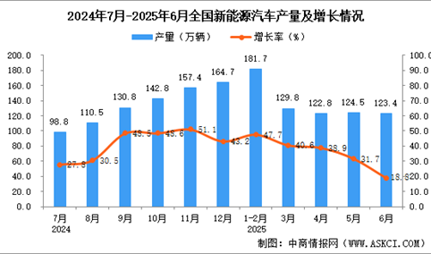 2025年6月全国新能源汽车产量数据统计分析