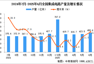 2025年6月全国集成电路产量数据统计分析