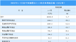 2025年1-7月全國規(guī)上工業(yè)企業(yè)利潤總額情況：制造業(yè)利潤總額同比增長4.8%（圖）