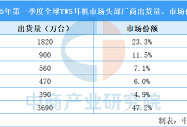 2025年华为耳机市场地位分析：全球市场份额稳居前五（图）