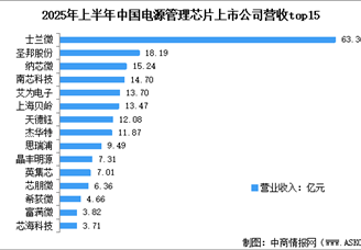 2025年上半年中國電源管理芯片上市公司業(yè)績(jī)排名（圖）