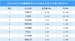 2025年8月中國磷酸鐵鋰動力電池企業(yè)裝車量排行榜TOP10（附榜單）