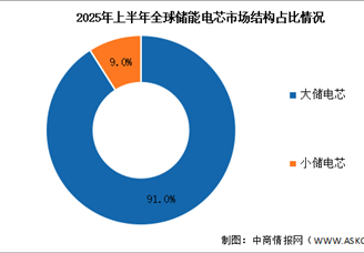 2025年全球储能电芯出货量及市场结构预测分析（图）