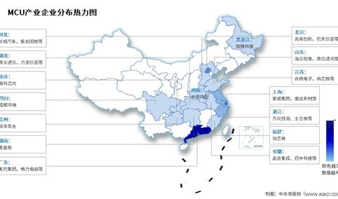 2025年中国MCU市场规模及企业热力分布情况预测分析（图）