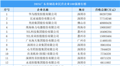 2025廣東省制造業(yè)民營企業(yè)100強(qiáng)排行榜（附榜單）