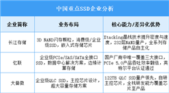 2025年中国SSD重点企业业务布局分析（图）
