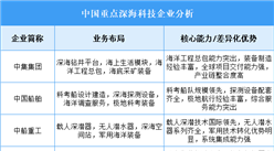 2025年中國深?？萍贾攸c企業(yè)業(yè)務(wù)布局分析（圖）