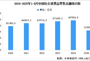 2025年1-8月全国社会消费品零售额及网上零售额统计分析（图）
