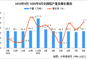 2025年8月全国铅产量数据统计分析