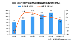 2025年1-8月中國箱包及類似容器出口數(shù)據(jù)統(tǒng)計分析：出口量247萬噸