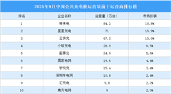 2025年9月中国公共充电桩运营量前十运营商排行榜（附榜单）
