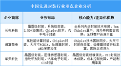 2025年中國(guó)先進(jìn)封裝重點(diǎn)企業(yè)業(yè)務(wù)布局分析（圖）