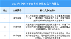 2025年中国电子商务企业核心竞争力排名