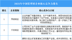 2025年中國(guó)鋁型材企業(yè)核心競(jìng)爭(zhēng)力排名