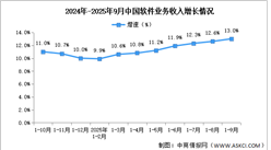 2025年1-9月中國(guó)軟件業(yè)務(wù)收入及利潤(rùn)增速分析（圖）