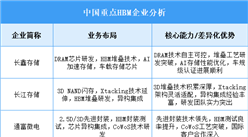 2025年中國HBM重點企業(yè)業(yè)務(wù)布局分析（圖）