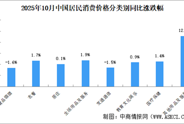 2025年10月居民消费价格CPI同比下上涨0.2% 食品价格下降2.9%（图）