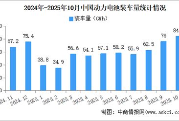 2025年1-10月中国动力电池装车量情况：磷酸铁锂电池装车量同比增长59.7%（图）
