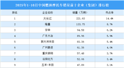 2025年1-10月中國(guó)燃油摩托車(chē)銷(xiāo)量前十企業(yè)（集團(tuán)）排行榜（附榜單）