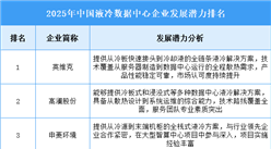 2025年中国液冷数据中心企业发展潜力排名