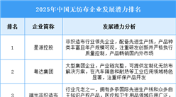 2025年中国无纺布企业发展潜力排名