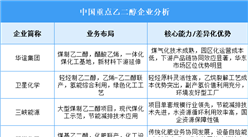 2025年中国乙二醇重点企业业务布局分析（图）