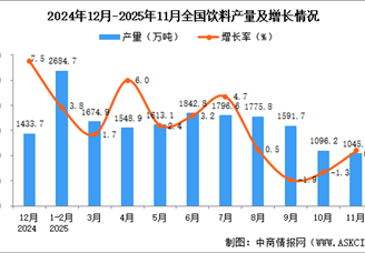 2025年11月全国饮料产量数据统计分析
