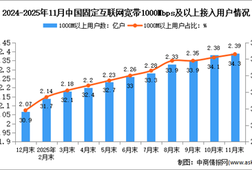2025年1-11月中国通信业总体运行及电信用户发展情况分析（图）