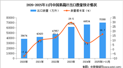 2025年1-11月中国啤酒出口数据统计分析：出口量同比增长16.7%