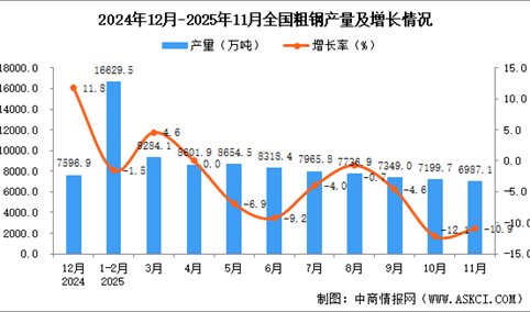 2025年11月全国粗钢产量数据统计分析