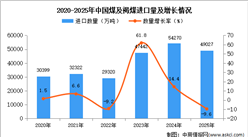 2025年1-12月中国煤及褐煤进口数据统计分析：进口量49027万吨