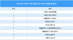 产业投资情报：2025年中国产业用地出让TOP100地市排名（产业篇）