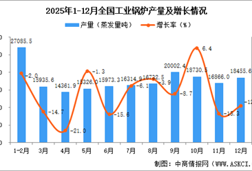 2025年12月全国工业锅炉产量数据统计分析