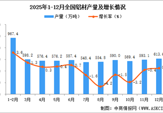 2025年12月全国铝材产量数据统计分析