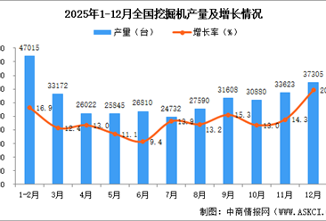 2025年12月全国挖掘机产量数据统计分析