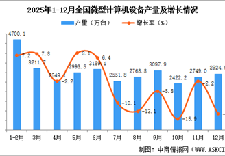 2025年12月全国微型计算机设备产量数据统计分析