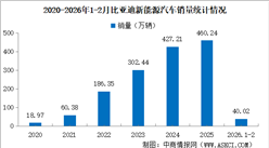 2026年2月比亚迪产销情况：销量同比小幅减少（图）