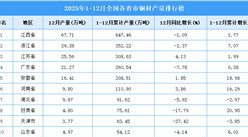 2025年全國(guó)各省市銅材產(chǎn)量排行榜