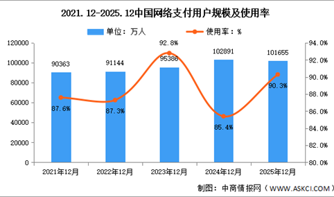 2025年我国网络支付用户规模达10.17亿 占网民整体90.3%（图）