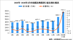 2026年1-2月中国煤及褐煤进口数据统计分析：进口量7722.2万吨