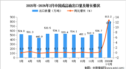 2026年1-2月中国成品油出口数据统计分析：出口量813.2万吨