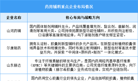 2026年全球药用辅料市场规模及中国重点企业布局情况预测分析（图）