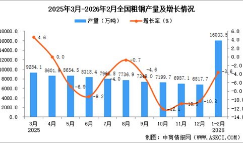 2026年1-2月全国粗钢产量数据统计分析