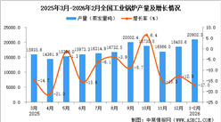 2026年1-2月全国工业锅炉产量数据统计分析