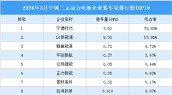 2026年3月中国三元动力电池企业装车量排行榜TOP10（附榜单）