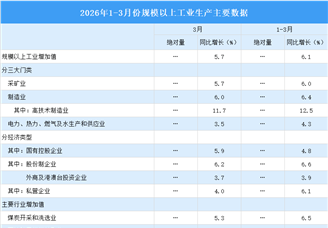 2026年3月中國規(guī)上工業(yè)增加值增長5.7% 制造業(yè)增長6.0%（圖）