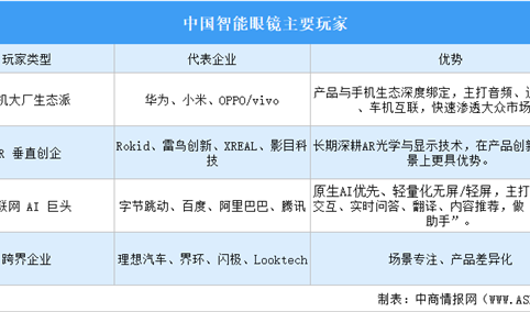2026年中国智能眼镜重点企业分析（图）