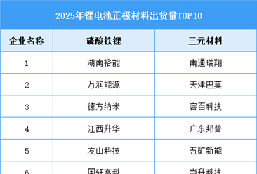 2026年中国锂电池正极材料出货量及竞争格局预测分析（图）