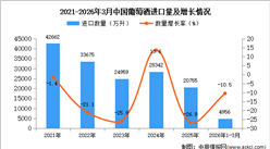 2026年1-3月中國葡萄酒進(jìn)口數(shù)據(jù)統(tǒng)計(jì)分析：進(jìn)口量同比下降10.5%